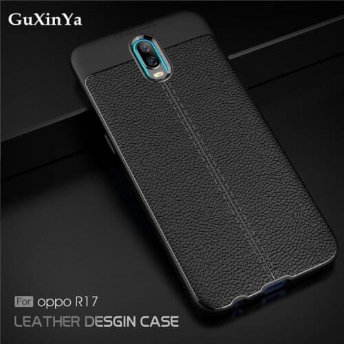 For Oppo R17 Case Cover Luxury Leather ShockProof TPU Back Protective Case For Oppo R17 Phone Fundas For OPPO R 17 6.4"