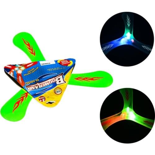 Childrens Toys Luminous Flying Disk Toys Outdoor Park Saucer Funny Game Children Sports Trefoil Boomerang Toy