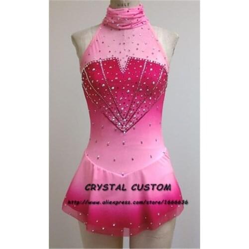 Blue Ice Figure Skating Dress For Kids Fashion New Brand Competition Figure Skating Dresses Crystal Custom DR3626