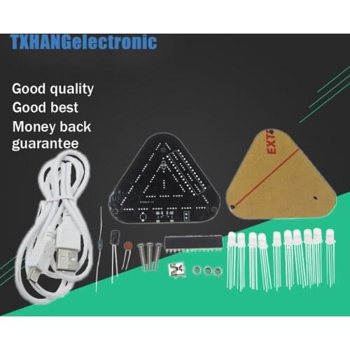 DIY Touch Control Can Combined Full Color 5MM LED Triangular Pyramid Kit electronic diy electronics