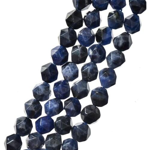 Faceted 8mm Natural Amphibole Stone Loose Beads Making For Handmade Bracelets 14inch H771