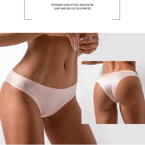 3pcs/lot Sexy Women Sport Panties Set Ice Silk Female Fashion Thongs Low Waist Underwear Seamless G-String Lady Lingerie