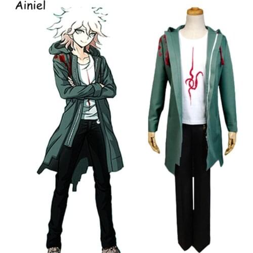Ainiel Super Danganronpa 2 Cosplay Costume Trigger Happy Havoc Komaeda Nagito Jacket Shirt Pants Green Coat Uniform Men Women