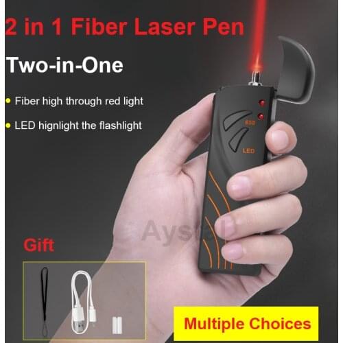 Optical Fiber 10Km to 15Km Red Laser Pen Visual Fault Locator FTTH Fiber Optic VFL Test USB Charge LED Lighting Pen