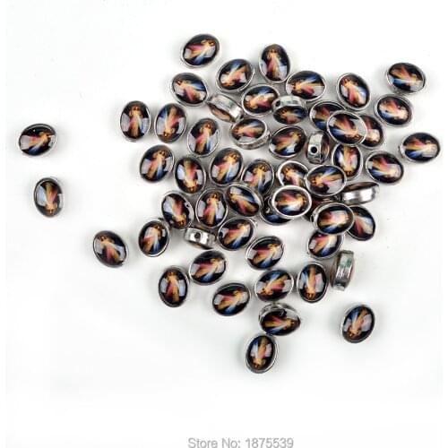 Fashion Alloy Bead Jesus Mercy Two Side Same Photo