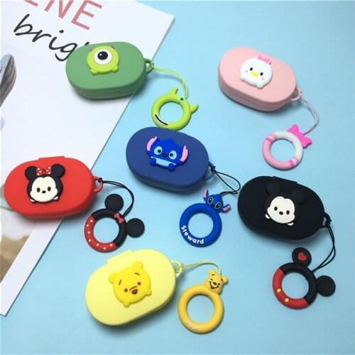 Cartoon Disney Earphone Case Cover for Xiaomi Redmi Airdots 1 2 Soft Silicone Wireless Bluetooth Headphone Case With Lanyard
