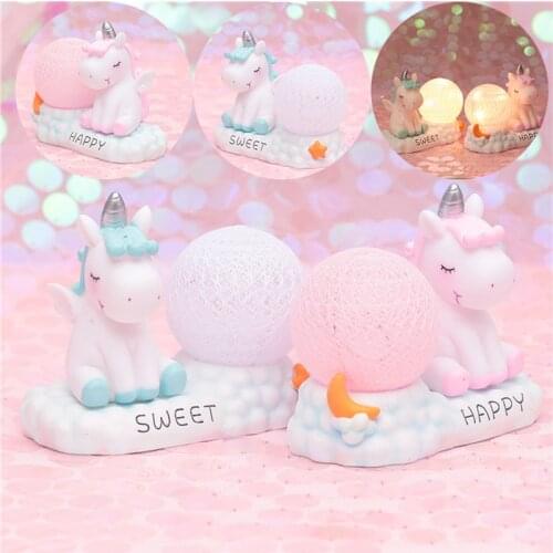 Cartoon Unicorn Night Light Cute Girl Heart Bedroom Decoration Baby Kindergarten Night Light Toy Decoration Child Christmas Gift