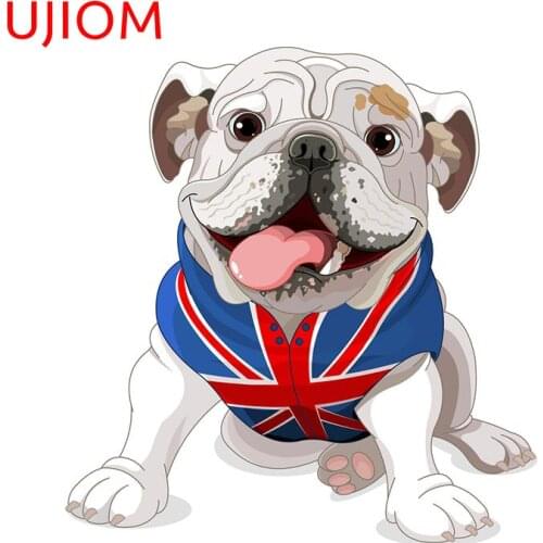 UJIOM English Bulldog Door Sticker Wall Decorations Living Room Decals Wallpaper Bedroom Accessories Room Decor Wall Stickers