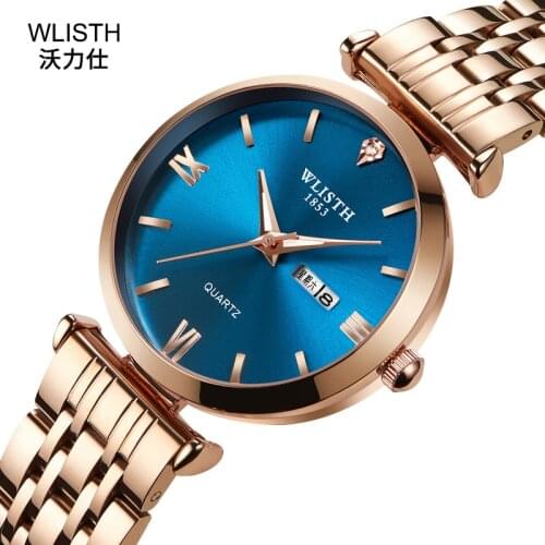 Couple Watches for Lovers Quartz Wristwatch Fashion Business Men Watch for Women Watches WLISTH Tungsten Steel ROSE GOLD Hour