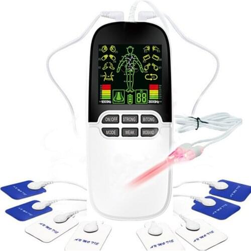 Rechargeable Two Channels Low Mid Frequency Electric Physical Therapy Massage TENS Unit + Nose Rhinitis Sinusitis Cable