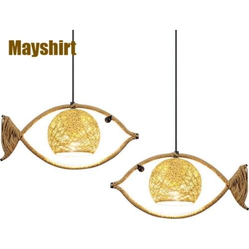 Rattan Woven Living Room Pendant Lights Modern Chinese Bird Nest Art Deco Dining Room Lights Home Decor Bedroom Light Fixtures