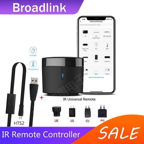 Broadlink RM4mini Temperature Humidity Sensor HTS2 WiFi IR Remote Controller for Air conditioning TV set-top Box Work with Alexa
