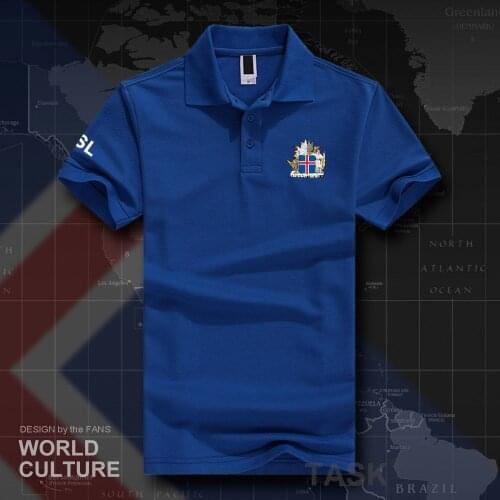 Iceland polo shirts men short sleeve white brand printed for country 2018 cotton nation team flag new ISL Icelander Icelandic 20