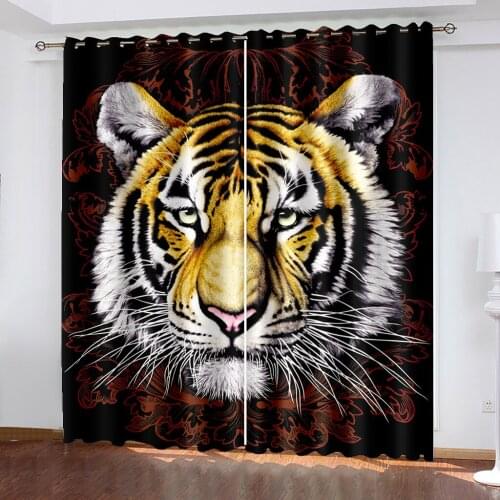 Modern Home Decoration Living Room Curtains brown tiger curtains personality curtains Thickened blackout curtains