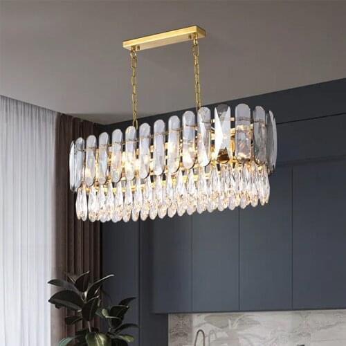 Modern personality design restaurant lamp atmospheric crystal chandelier Stylish and beautiful villa lamp restaurant lamp