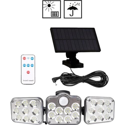 138 led seperable remote Solar Light Outdoor Solar Lamp Powered Sunlight 3 Modes PIR Motion Sensor Garden Decor Wall Lamps Stree