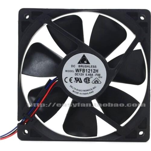 Detla Electronics WFB1212H F00 DC 12V 0.45A 120X120x25mm Server Cooling Fan