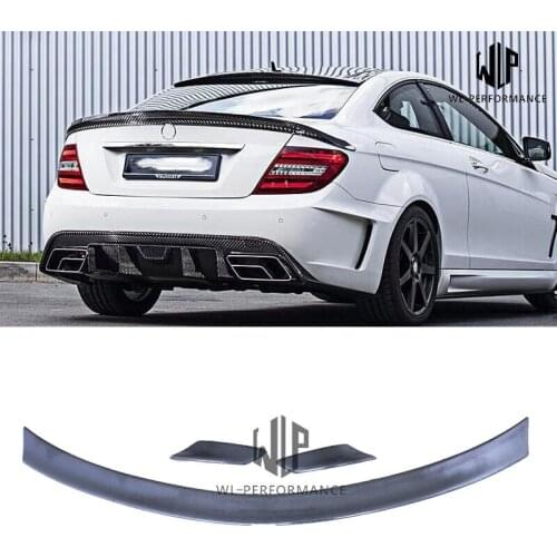 W204 Three Piece Carbon Fiber Rear Spoiler Wings Car Styling For Mercedes-Benz C Class Car Body Kit 2007-UP