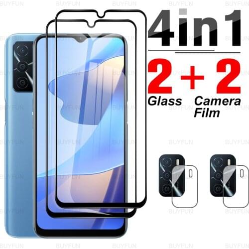 4in1 full cover front black edge protective glass for oppo A16 appo A 16 16A CPH2269 camera screen protector for oppo a16 6.52