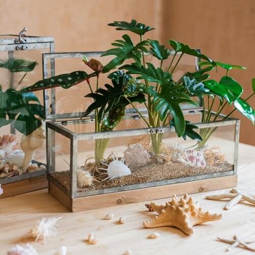 Iron Glass Greenhouse Storm Lantern Display Box Decoration Micro Landscape Creative Decoration Retro European Style