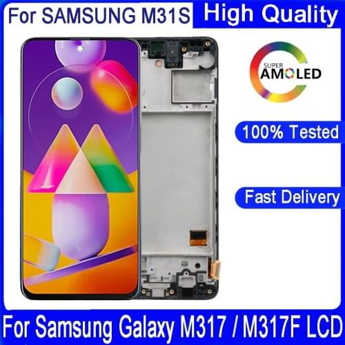 6.5”Original For Samsung Galaxy M31S Lcd Display Touch Screen Digitizer Assembly For Samsung M317 M317F LCD Display With Frame