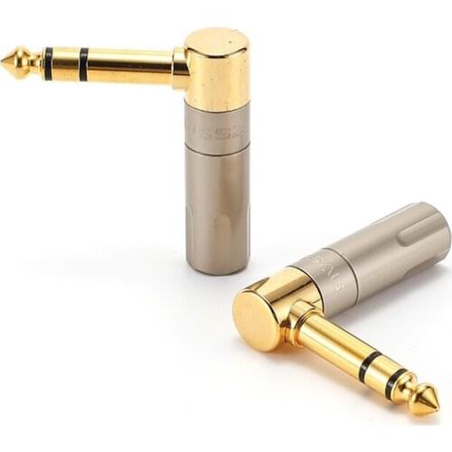 1Pcs show audio and video 90 degree elbow 6.35 single Speaker plug 6.5MM sophomore core microphone wheat cable welding
