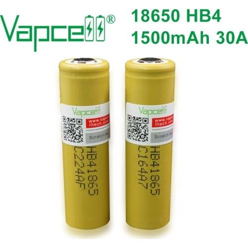 100% original 18650 1500mAh 30A HB4 3.7V li ion battery batteries button / flat top cell for flashlight power tool free shipping