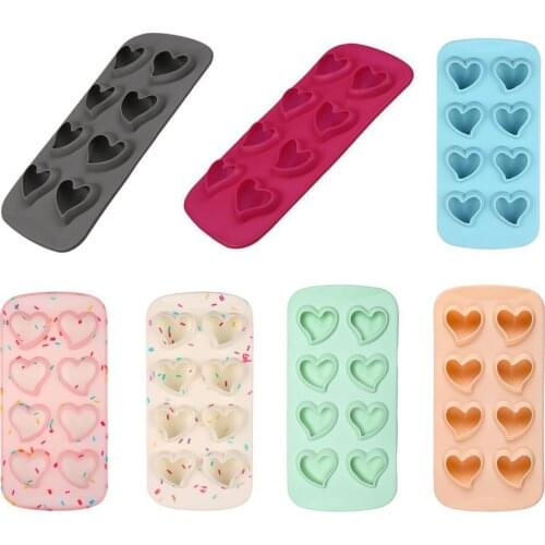 8 Grids Chocolate Mold Love Heart Shape Silicone Mold Silicone Ice Mold Ice Cube Maker Tray Maker Ice Tub Mold Kitchen Tools