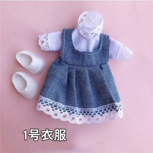 Cute Doll Clothes Suit 1/8 Bjd Clothes Fit for 16-17 Cm Baby Doll Accessories Ob11 Doll Skirt Girl Play House Dress Up Toys