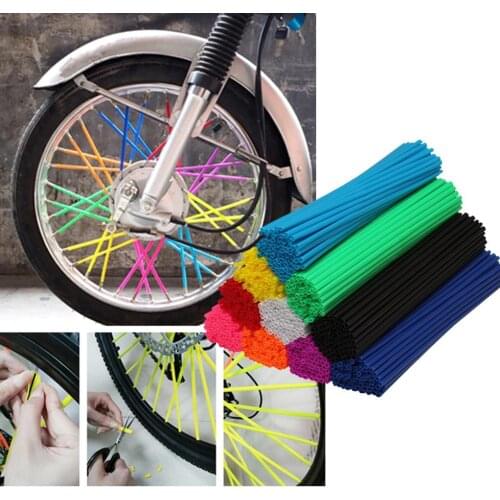 72pcs Motorcycle Accessories Wheel Rim Cover Spoke Skins Wrap Tubes Protector Kits Universal For Honda Suzuki KTM Dirt Pit Bike