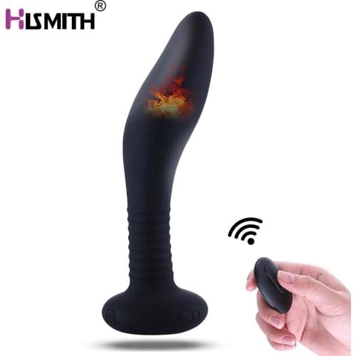HISMITH Heating Vibrator Wireless Remote Anal Butt Plug for Men Women and Couples Anal Massager 5 Frequencies 3 Speeds Vibrating