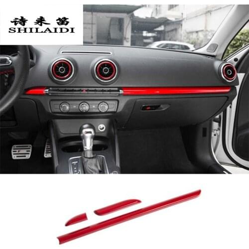 Car Styling Center Console Dashboard Trim Car Door Decoration Cover Sticker Trim Carbon Fiber For Audi A3 8V S3 Auto Accessories