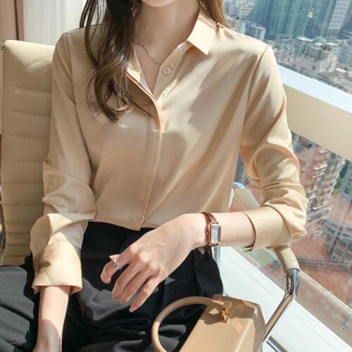 2021 Summer Women Long Sleeve Elegant Blouse Office Lady Chiffon Shirts High End Female Blause Multi Colors Simple Tops KE972