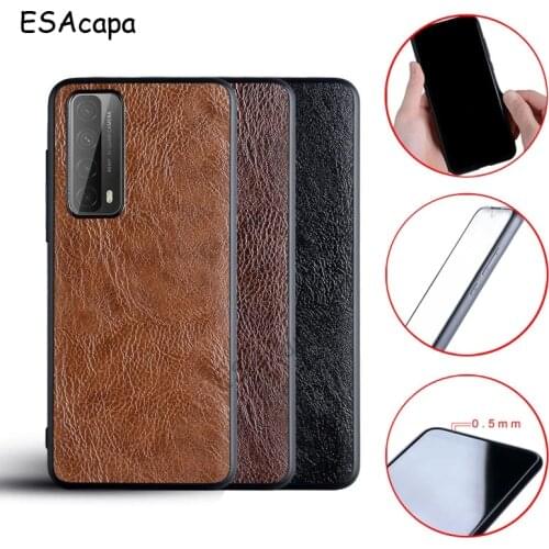 For Huawei P Smart 2021 Y7A Case TPU+PC Shockproof Phone Case For Honor 10X Lite Play4 T Pro V30 V20 V10 PU Leather Back Cover