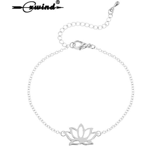 Cxwind Crown Lotus Charm Chain Bracelets & Bangles for Womens Fashion Bridesmaids Flower Bracelet Jewelry