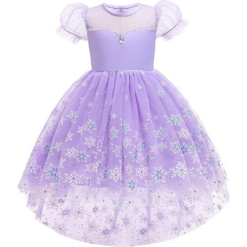 Fashion Girls Christmas Snowflake Dress Children Birthday Party Cosplay Costume Fancy Princess Dress 2-9 Years Baby Girl Clothes