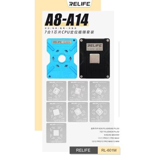 For iPhone CPU A13 A12 A11 A10 A9 BGA Reballing Stencil G-Lon 601H Double Side Use Slot Position Motherboard Plant Tin Platform