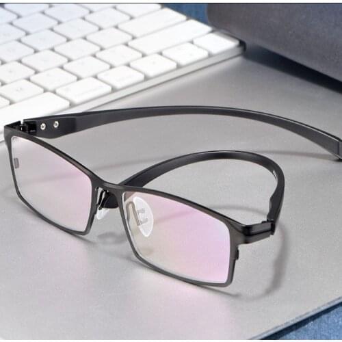 HERVI Alloy Business Glasses Frame Men Ultra-Light Full-Frame Glasses Frame For Men UV400 Radiation-Resistant Clear Glasse
