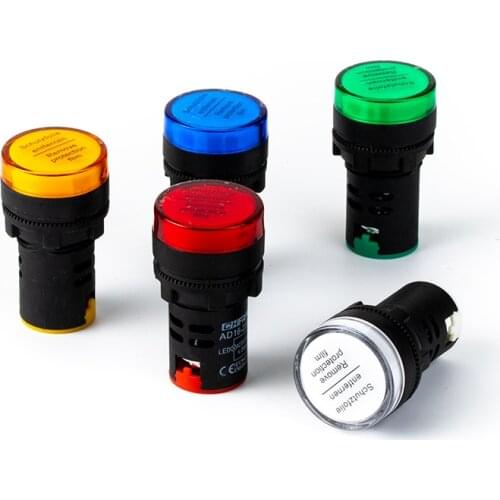 1pcs 12V 24V 110V 220V 380V 22mm Panel Mount LED Power Indicator Pilot Signal Light Lamp
