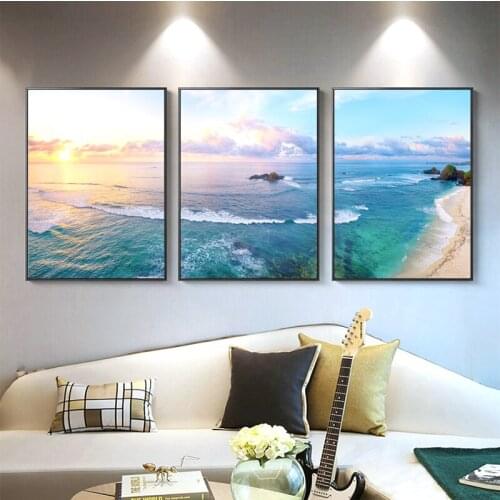 Canvas Painting Nature Seascape Sunshine Posters And Prints Wall Art Canvas Poster Pictures Nordic Home Decoration