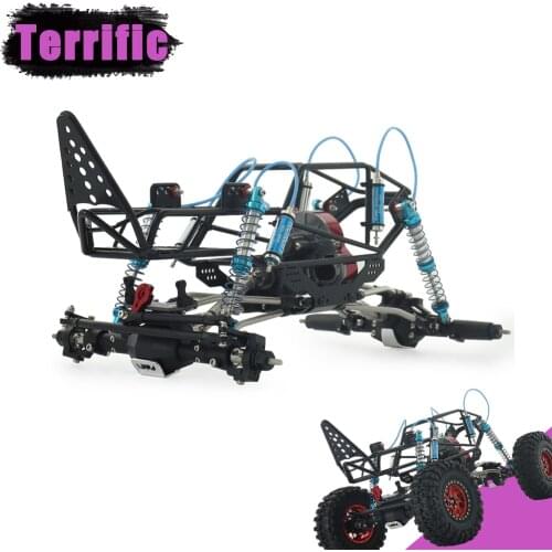 1/10 RC Rock Roll Cage Truck Metal Tube Chassis Kit with Metal Front Rear Axle Transmission Gearbox Drive Shaft Oil Shocks