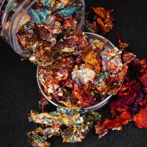 Hot Gold Leaf Flakes For Gliding Arts Crafts Nail Decorations Painting Gold Foil Fragments Craft Paper Pieces Gold Flakes 2g