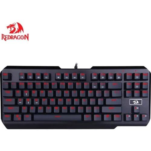 Redragon – 87-key K553 USAS mechanical gaming keyboard, red LED backlight