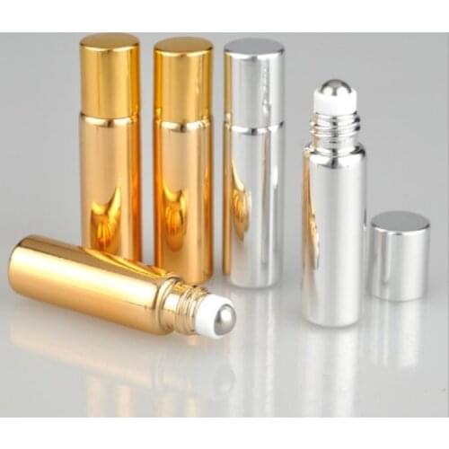 5ML Metal Roller Refillable Bottle Essential Oils Roll-on Glass Perfume Bottles Cosmetics Container Travel lotion Spray Atomizer