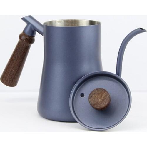 Metal Stainless Steel Thermometer Blue Custom Color Coffee Pot Thermos gooseneck Kettle
