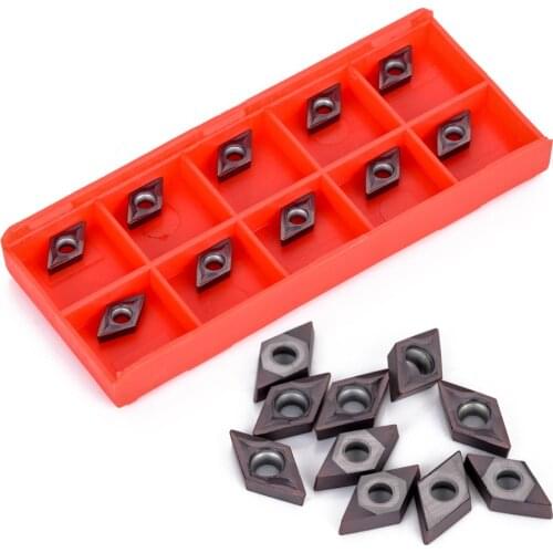 10Pcs/Box DCMT070202 Purple Coating Grinding Carbide Inserts Blades For CNC Lathe Tools Turning Tools Lathe Cutter