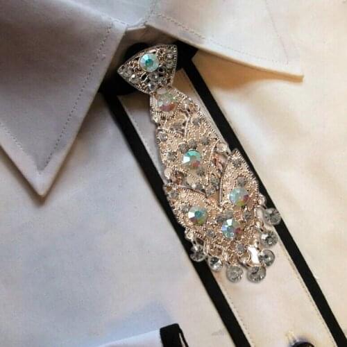 New Fashion Diamond Elegant Gentleman Groom Ties Necklace Wedding Party Ties Butterfly Gravata Gorgeous GiftsTies
