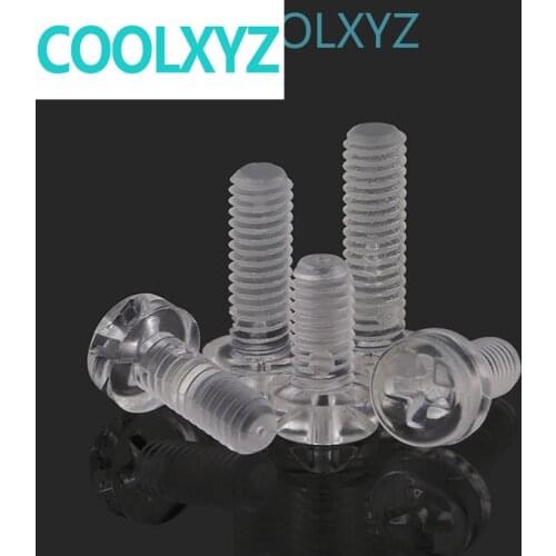 Spot round head cross plastic screw transparent screw plastic screw Alec PC screw M3M4M5M6 50PCS