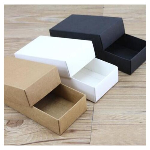 10pcs/kraft paper gift box Festival Party exquisite blank carton white black card packing box carton supporting printing logo