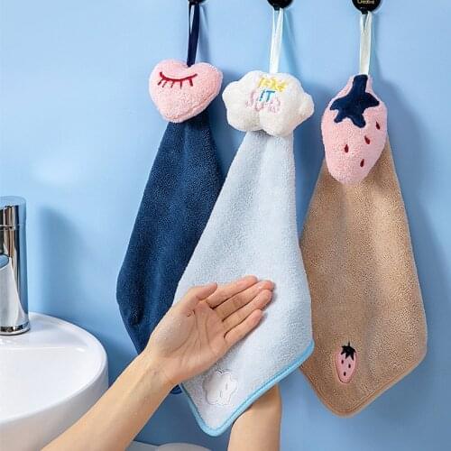 Hanging Hand Towel Super Absorbent Reusable Soft Dry Hand Towel for Kitchen Bathroom Multifunction Quick Dry Towel Dish Cloth